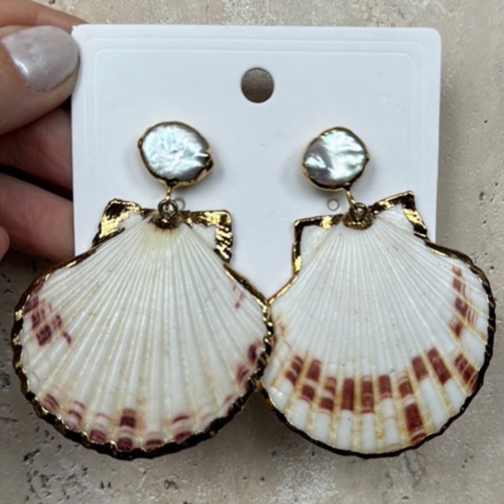 Handmade Gold Shell Earrings